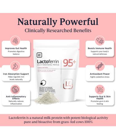 Lactoferrin Powder 50g 95%+ Pure Bovine from Grass-Fed Australian Cows Helps in Immune & Gut Support Iron Absorption Skin & Bone Health Neutral Taste (Recommended 250mg Per Serving) - Buy Online on GoSupps.com
