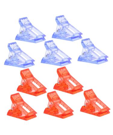 HAKIDZEL 12pcs Nail Clip Nails Gel Nail Tip Fixing Clamp Finger Nail Tip Clamp Finger Extension Clip Fake Nails Kit Nail Art Clip Finger Clip Acrylic Nail Tips Fixture Red Crystal Plastic 4X3X2CM Red