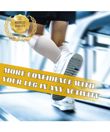 Calf Compression Sleeve for Men & Women | 20-30mmHg Shin Splint Pain Relief - White XX-Large - Buy Online on GoSupps.com