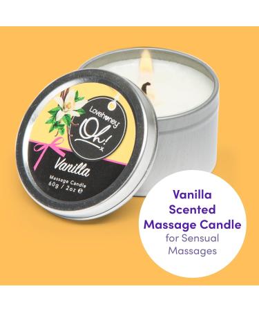 Lovehoney Oh! Vanilla Massage Candle - 60g | 6 Essential Oils | Vegetarian Friendly - Buy Online on GoSupps.com