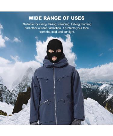Nitaiun 2-Piece 3-Hole Full Face Cover Ski Mask - Breathable Windproof Storm Hood for Men & Women - Motorcycle & Bike Gear - Black - Buy Online on GoSupps.com
