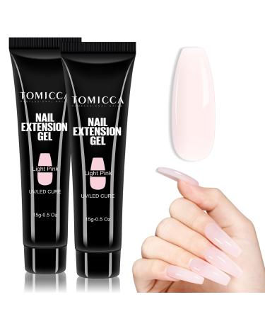 Tomicca acrylic gel for nails pale rosa set 2*15g Quick extender polygel building acrylic nail gel nail extension for gelail long-lasting & natural look for beginners & salon professionals 2*15g light pink & light pink