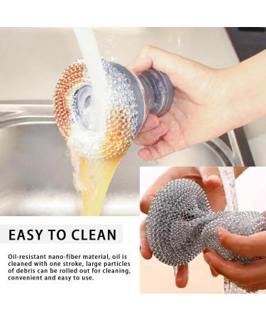 Soap Dispensing Brush - Soap Dispensing Palm Brush | Push Dispensing Dish Soap Scrubber Brush | Palm Dispensing Brush | Dish Brush with Handle Soap Dispenser | Portable Pan Sink Scrubber for Dish Pot - Buy Online on GoSupps.com
