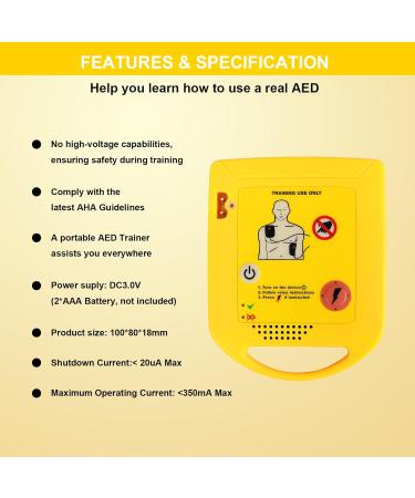Mini AED Trainer XFT AED Training Device Set English Language Voice Prompts First Aid Train Machine for Automated External Defibrillator Trainee Student XFT-D0009 - Buy Online on GoSupps.com