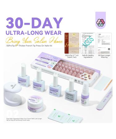 SAVILAND French Gel X Nail Kit - Extra Short Square Press On Nails Chip-Free Solid Nail Glue & UV/LED Lamp Supplies - Long-Lasting Durable French Tips - Buy Online on GoSupps.com