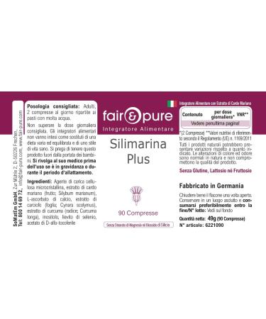 SoMatEm Fair & Pure Silymarin Plus tablets 90 pieces complex with milk thistle vitamin C & E artichoke turmeric inositol selenium vegan food supplement without additives produced in Germany - Buy Online on GoSupps.com