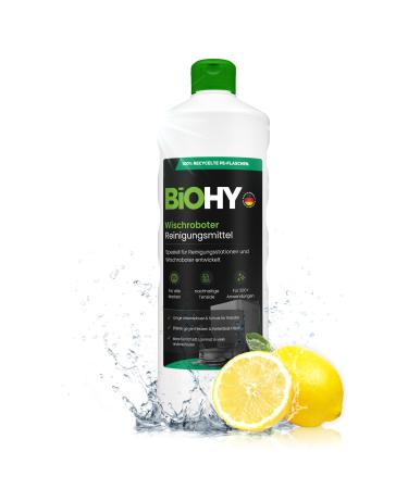 BiOHY Floor cleaning robot cleaning agent (1l Bottle) | Specially developed for cleaning stations | Extends the lifespan of the extraction station | Low-foaming floor cleaner concentrate (Wischroboter Zitrone 1 l (Pack of 1)