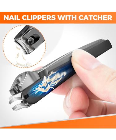 Heavy Duty Nail Clippers for Thick Nails Sharp Anti-Splash Fingernail & Toenail Cutter Set for Men & Seniors Mess-Free Design with Wide Jaw Opening - Buy Online on GoSupps.com