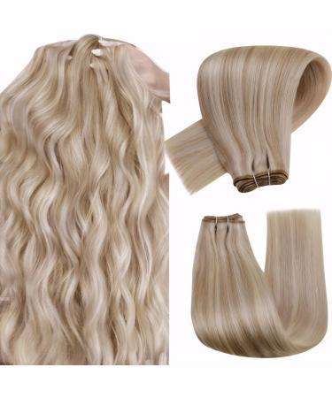 Hot sales product Hetto Tressen Extensions real hair blond naturally treat hair recovery ash blonde highlights bleached blond #18/613 extensions tresse hair extension 100g 50 cm 50cm 3-1 #18/613 ashblond with bleached blonde