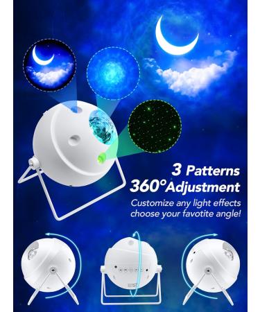 Galaxy Projector with 48 Light Modes, Moon Projection, Bluetooth Speaker - Remote Control, Timer, Night Light - Perfect Room Decor - Buy Online on GoSupps.com