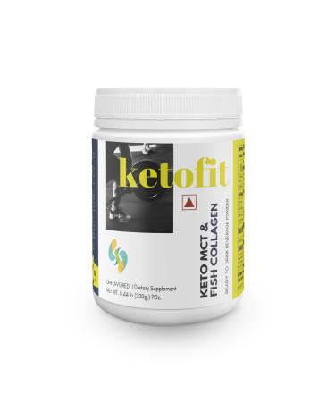 SHARRETS KETOFIT (Blend of Fish Collagen & Medium Chain Triglycerides- Vital for Ketosis & Ketogenic Diets) Keto Diet Supplements NET WT Each : 0.44 Lbs / 200g./ 7 Oz. UNFLAVORED