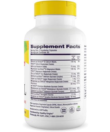 Healthy Origins Chelated Multi Mineral - Albion Minerals, 120 Veggie Caps (Pack of 2) - Boost Your Health! - Buy Online on GoSupps.com