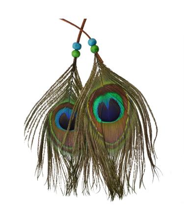 Minkissy Peacock Spring Headband | Bohemian Hippie Gypsy Vintage Feather Hair Band for Women & Girls | Perfect for Carnival & Festival - Buy Online on GoSupps.com