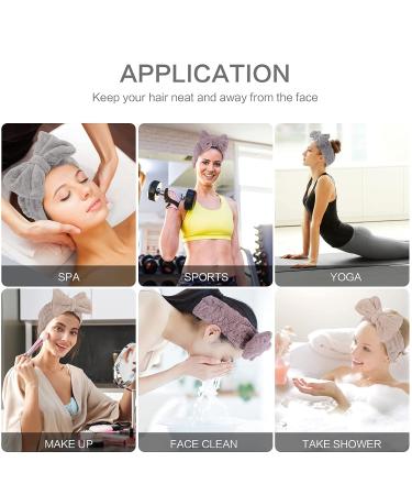 Kinhwa Microfiber Hair Bands for Makeup Yoga & Spa - 3 Multicolored Hair Protection Headbands (Purple Light Brown Gray) - Buy Online on GoSupps.com