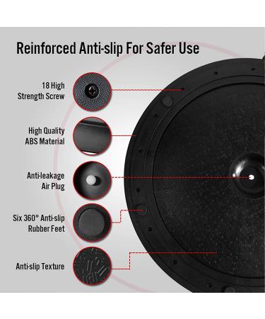 JX FITNESS 58cm Balance Half Ball Trainer with Resistance Bands & Pump - Core Strength Exercise Yoga Stability Ball for Home Gym Workouts - Black - Buy Online on GoSupps.com