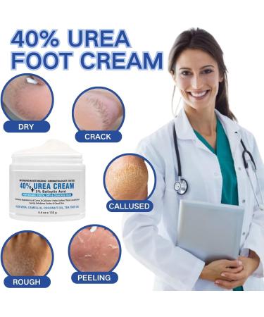 Urea Foot Cream 40 Percent - Urea Cream Plus 2% Salicylic Acid - Cracked Heel Repair Cream - Urea Cream for Feet with Coconut Oil Tea Tree and Aloe Vera - Callus Remover and Soften - Buy Online on GoSupps.com