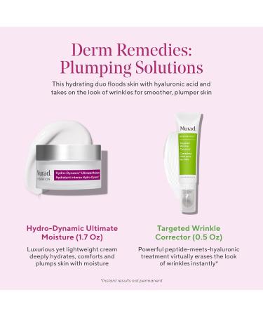 Murad Plumping Solutions Value Set - 2-Piece Full Size Kit ($162 Value) - Moisturizing and Firming Skincare Set - Targeted Wrinkle Corrector 0.5Fl Oz Hydro-Dynamic Ultimate Moisturizer 1.7Fl Oz - Buy Online on GoSupps.com