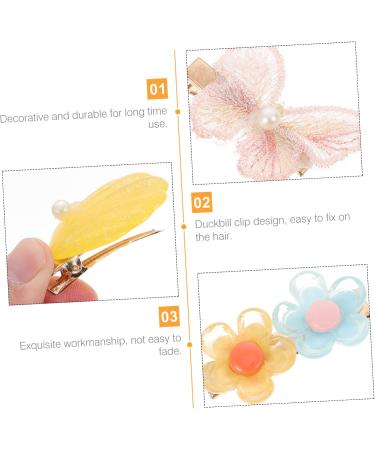 Ipetboom 2 Sets Children's Hair Clip Set Suit Hair Barrettes for Lovely Hairpin Hair Accessories Yellow Flower Hair Clip Resin Princess Girl Child Daisy Flower Iron - Buy Online on GoSupps.com