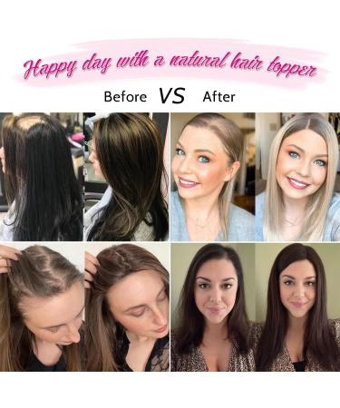 Ms Taj Hair Topper 18 Brown with Dark Root | Long Layered Synthetic Hair Piece for Thinning Hair | Clip-in Add Volume for Women - Buy Online on GoSupps.com