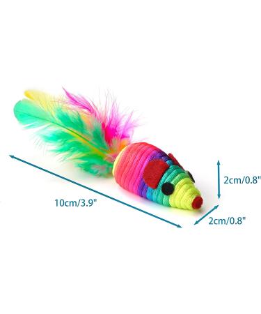 Chiwava 24PCS 5 Rattle Cat Toys with Feather Rainbow Rope - Interactive Mouse Kitten Toy - Buy Online on GoSupps.com
