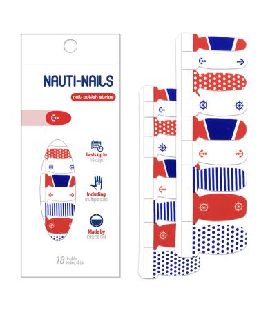 Cruise Nail Strips - Fingernail Polish Strips Fun Nautical Themed Decorations for Finger Nails