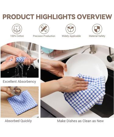CARYZ 12 Packs Kitchen Dishcloths 12x12 Inches 100% Cotton Kitchen Dish Cloths for Washing Dishes Scrubbing Wash Cloths Dish Towels Sets (Mix Color) 12x12 Four Colors-12p - Buy Online on GoSupps.com