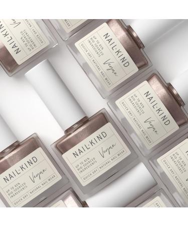 NAILKIND Gold Shimmer Pink Nail Polish - Glazed Brulee - Shimmery Nail Varnish - Vegan Nail Lacquer + Peta Certified + Cruelty Free - Quick Drying Long Lasting - Chip Resistant - 8ml - Buy Online on GoSupps.com