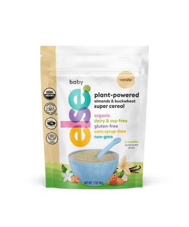 Else Nutrition Super Cereal For Babies 6 mo+, Made With Real Whole Plants for a Nutritionally Balanced meal, with gluten free carbs and plant protein (Vanilla, Single) Vanilla 7 Ounce (Pack of 1)
