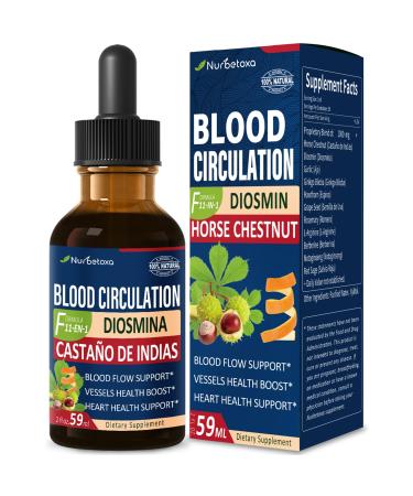 Blood Circulation Horse Chestnut Extract Liquid Drops Casta o de Indias y Diosmina para la Circulacion y Varices Nitric Oxide Supplement for Blood Flow Pressure & Heart Health.2 oz Horse Chestnut 2 Fl Oz (Pack of 1)