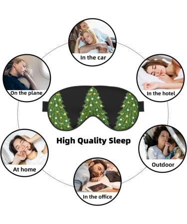 Buy Xmas Green Tree Print Ultra-Soft Light-Blocking Eye Mask for Comfort & Restful Sleep - International Shipping Available - Buy Online on GoSupps.com