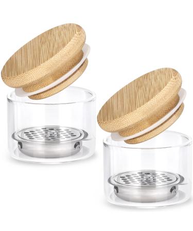 2PCS Nail Brushes Washing Cup Cleaner Mesh Acrylic liquid Powder Removal Dappen Dish with Lid Portable Nail Art Brush Washer Tool for Glitter Sequins