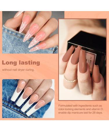 Lavender Violets 12Pcs Dip Powder Nail Kit Starter - 6 Colors Salmon Orange Nude Pink Shimmer French Manicure Set | M203 Peach Brick - Buy Online on GoSupps.com