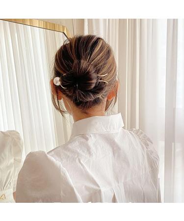 3 Pack Pearl U Shape Hair Fork Sticks - Wedding Bridal Hair Styling Tool for Buns & Chignon - Women & Girls Hair Accessories - Buy Online on GoSupps.com