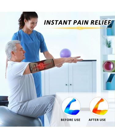 Buy Copper Elbow Brace Compression Sleeve - Pain Relief for Tendonitis Tennis & Golfers Elbow Arthritis Support for Men & Women - Medium Black - Buy Online on GoSupps.com