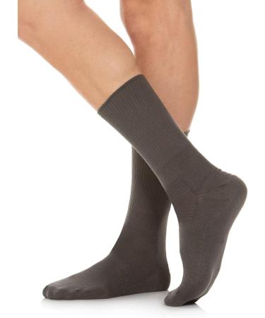 RELAXSAN 550 Diabetic Crew Socks - Non-Binding Seamless Cotton & Silver Socks for Sensitive Feet - Anthracite (Pack of 6) - Buy Online on GoSupps.com