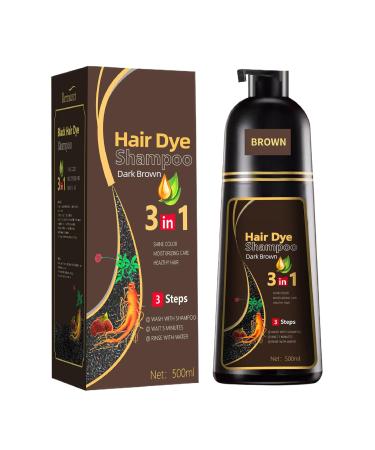 Cerioll Dark Brown Hair Color Shampoo Brown Hair Dye Shampoo 3in1 Hair Dye Shampoo 3 in 1 Instant Hair Colors for Men and Women 500 ml Dark Brown