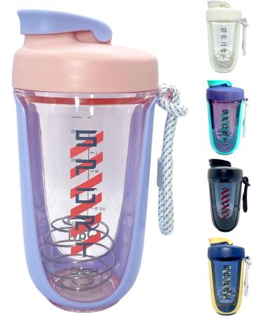 Qavi Protein Shaker Bottle 590ml Purple - Stainless Steel Mixing Ball - BPA Free Tritan Material - Durable, Leakproof, Odourless - Buy Online on GoSupps.com
