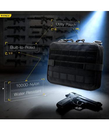 WYNEX Tactical Admin Molle Pouch - 1000D Nylon EDC Utility Bag, Waterproof Black - Buy Online on GoSupps.com