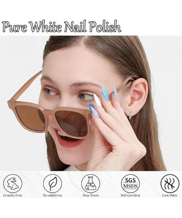 White Nail Polish - Pure White Nail Polish - Milky White Nail Varnish - Quick Dry Nail Polish - Long Lasting Nail Varnish Pastel Nail Polish for DIY Nail Art No Need Baking - Buy Online on GoSupps.com