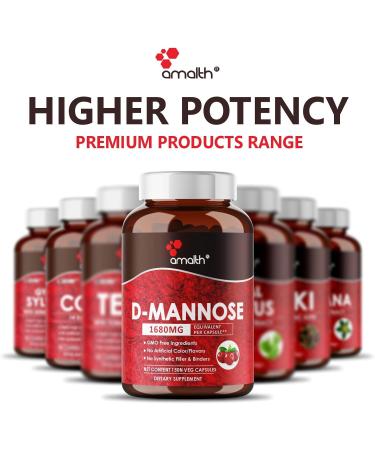 AMALTH D-Mannose 1680 mg - 150 Veg Capsules | Non-GMO All-Natural 50 Days Supply | International Shipping Available - Buy Online on GoSupps.com