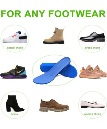 Denim Blue Medium Shoe Insoles with Shock Absorption for Men, Women, and Kids - Comfortable Inserts for Everyday Use - Buy Online on GoSupps.com