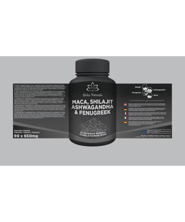Heka Naturals Complexe Vitalit Masculine | 90 G lules avec Ashwagandha Maca Fenugrec & Shilajit Extraits V g taux traditionnellement utilis s pour le bien tre g n ral et les modes de vie actifs - Buy Online on GoSupps.com