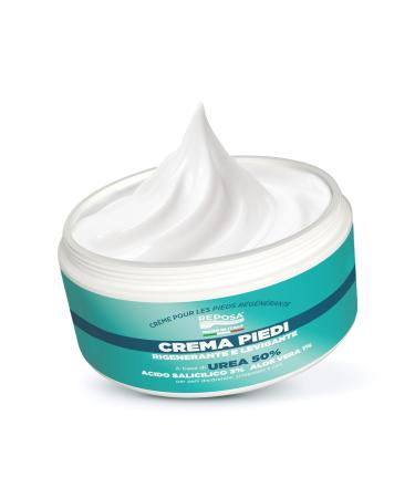 Reposa - Very Dry and Damaged Foot Cream 50% Urea Regenerating and Smoothing Foot Cream with Salicylic Acid and Aloe Vera - Foot Care for Heels and Dehydrated Skin - Made in Italy 150 ml