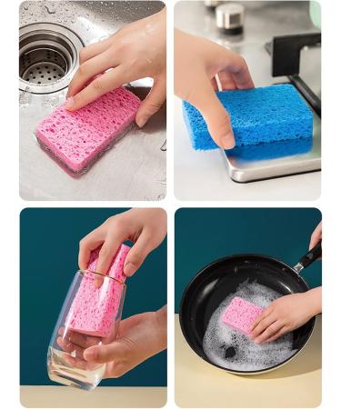 12-Count Non-Scratch Compressed Cellulose Kitchen Sponges - Natural Dish Sponge with Funny Cut-Outs for Kids - Multicolor - Buy Online on GoSupps.com
