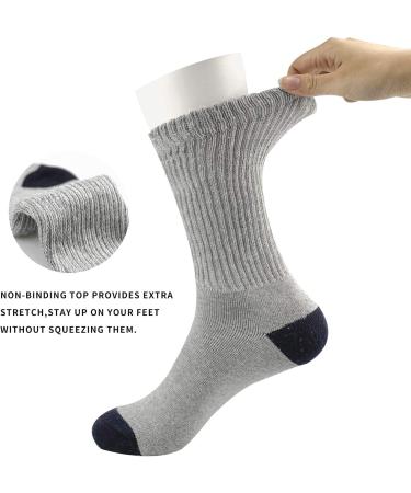 Designer Non-Binding X-Wide Diabetic Socks, Full Cushion, Grey XL (13-15) - 4 Pairs - Buy Online on GoSupps.com
