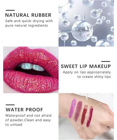 MAEPEOR Glitter Lip Kit - Diamond Metallic Shimmer Lip Powder Set with Primer and Brush - Pink Red - Lips Nails Art - Buy Online on GoSupps.com