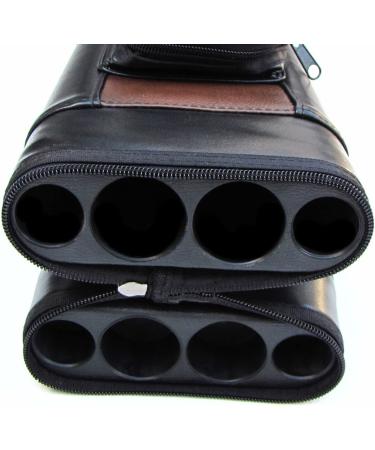 Iszy Billiards Pool Cue Case - 2x2 Portable Carrying Bag with Adjustable Strap, Small and Large Pockets - Brown/Black Cue Stick Holder - Buy Online on GoSupps.com