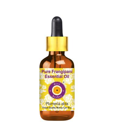 Deve Herbes Frangipani Essential Oil (Plumeria alba) with Glass Dropper Steam Distilled 100ml (3.38 oz)