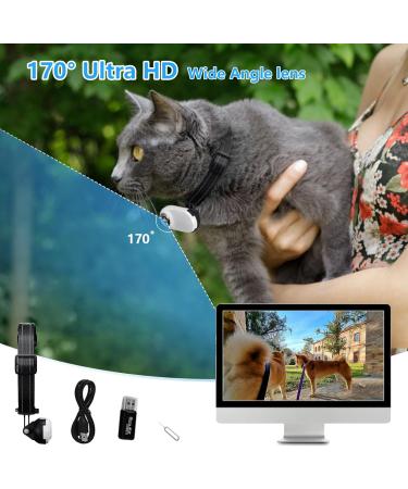No Need WiFi Cat Neck Camera Sports Camera with Video Discs HD 1080P Mini Body Camera Indoor/Outdoor Wireless Pet Camera Dog Supplies Gift - Buy Online on GoSupps.com