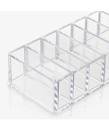 Kurtzy Transparent Acrylic Eyeshadow Makeup Organizer - 8 Compartment Compact Storage for Eyeshadow Rouge & Bronzer | L21.5 x W8.5 cm - International Shipping - Buy Online on GoSupps.com